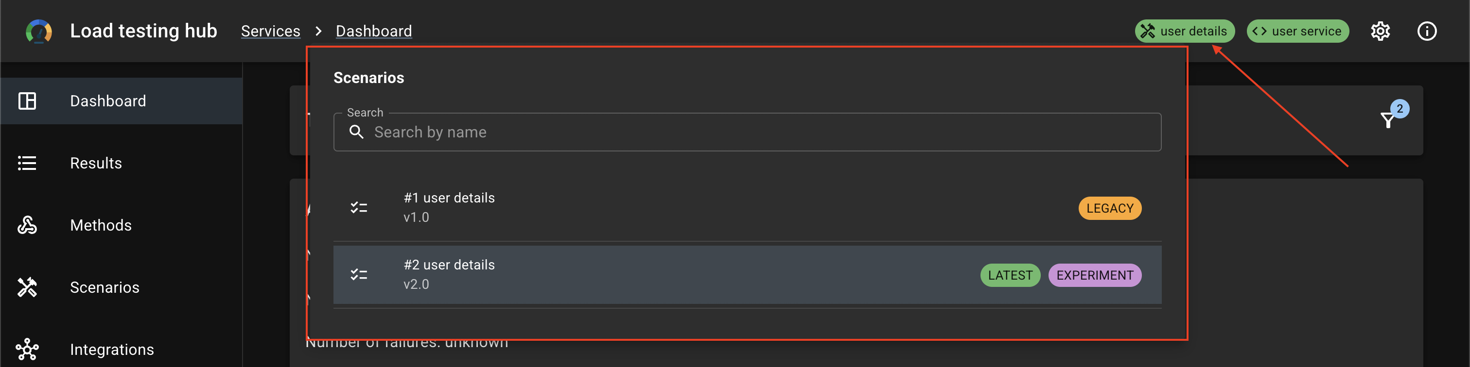 Select scenario