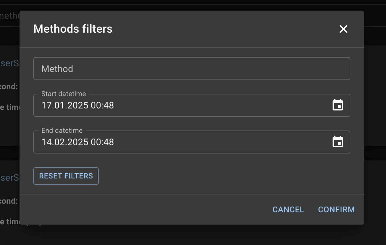 Methods filters