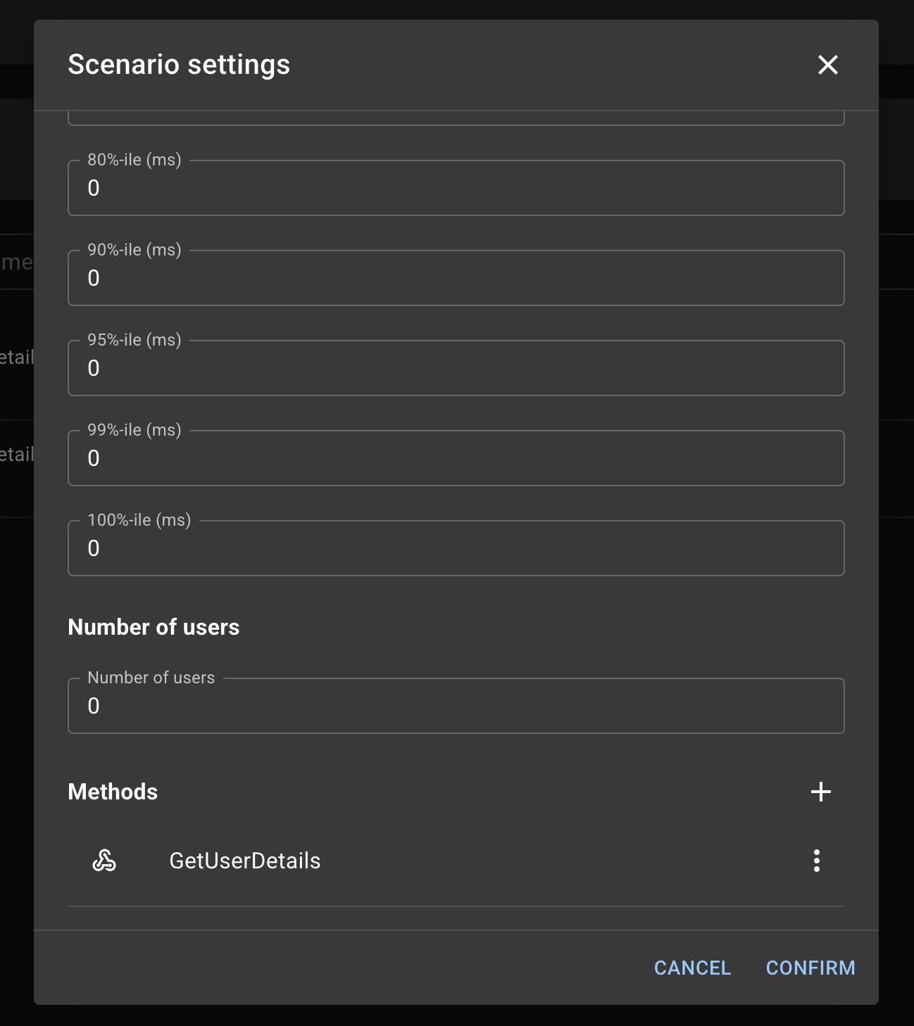 Scenario settings