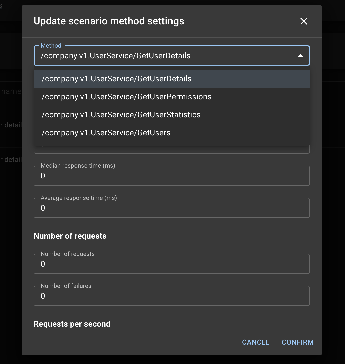 Scenario method settings