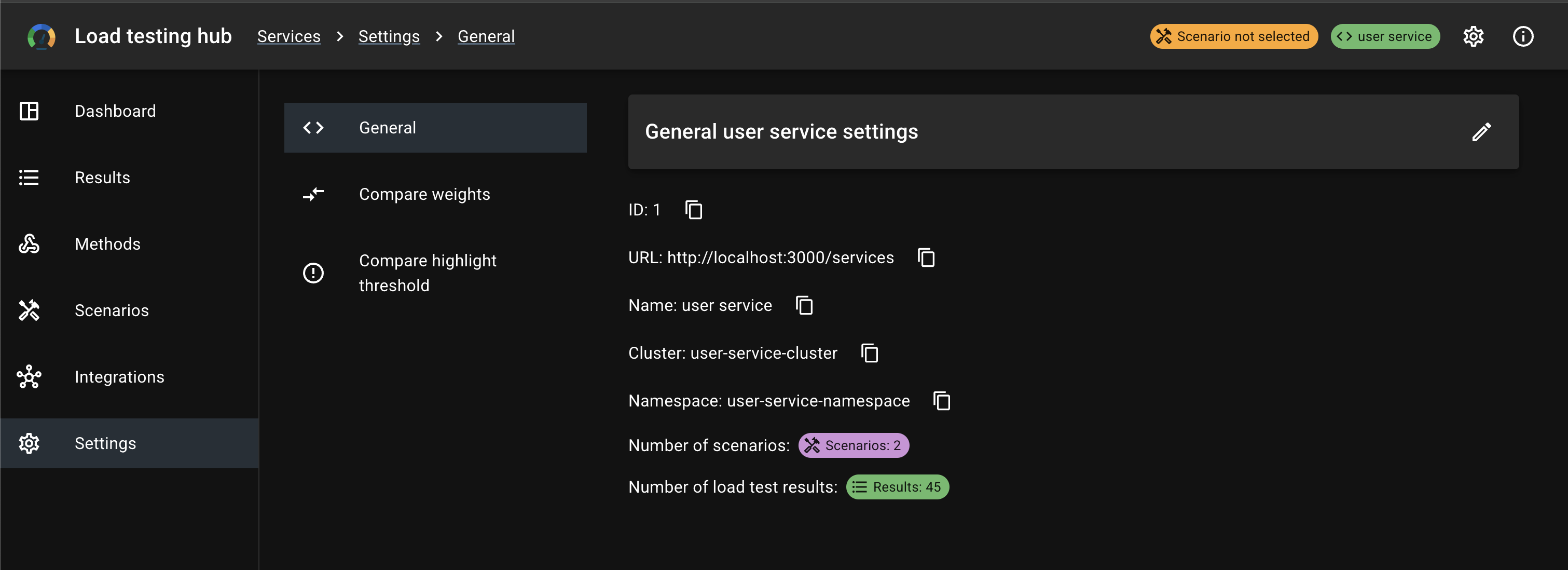 General settings