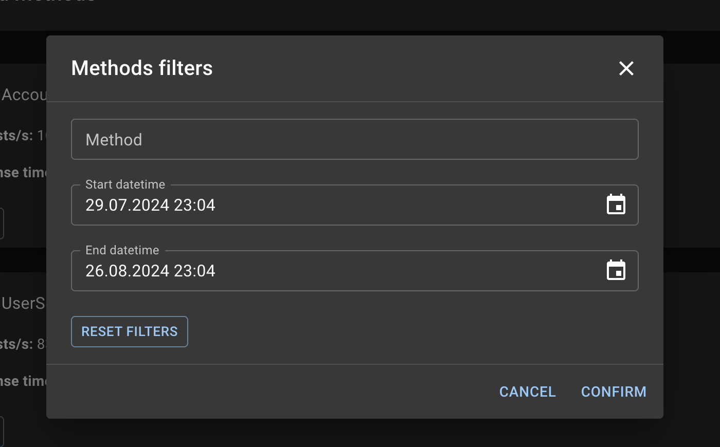 Methods filters